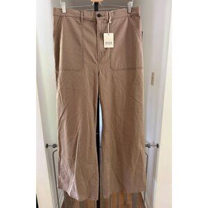 NWT Ana Highest-Rise Wide Leg Pants Size 16 Tan 98% Cotton 2% Spandex With Elast